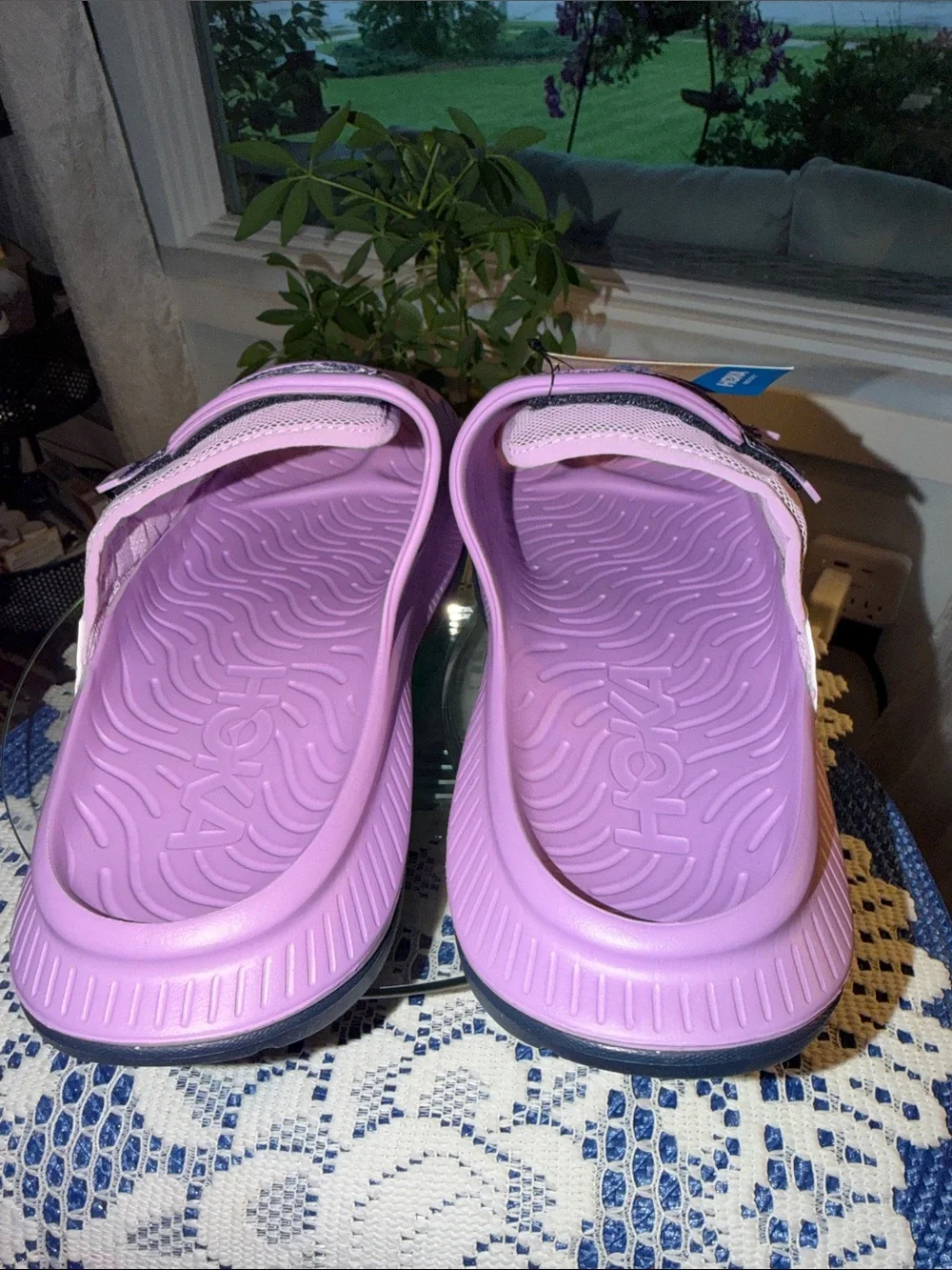 Hoka Kids Lavender Dual-Strap Slide Sandals